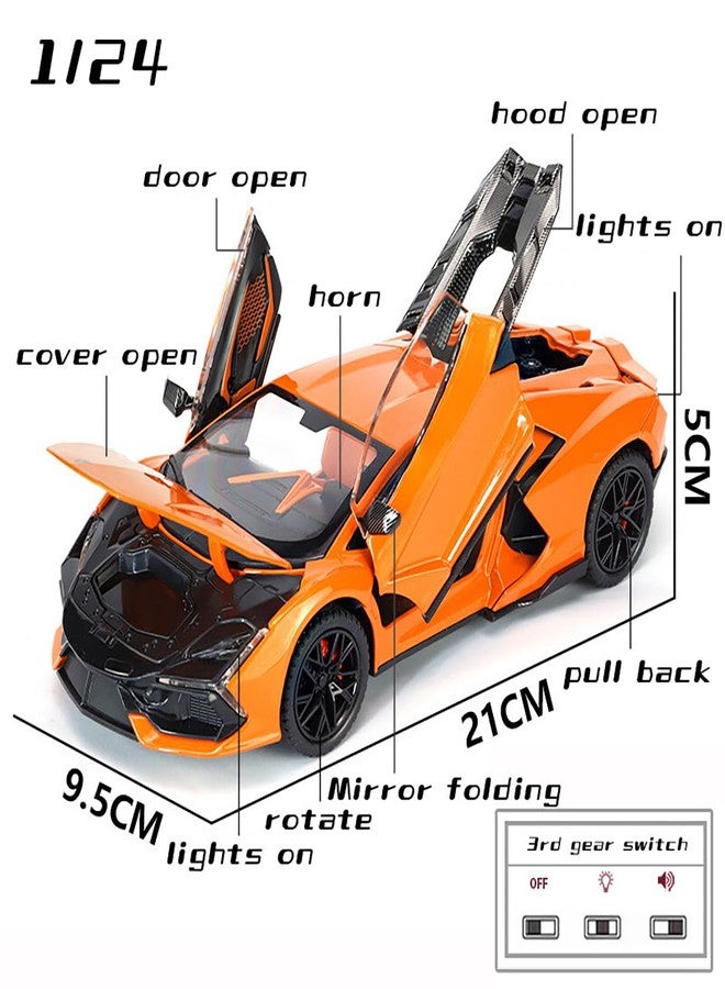 Magicwand® Metal Die-Cast Lamborrghini Revuel-to Car with Openable Doors & Pull Back Action - Image 5